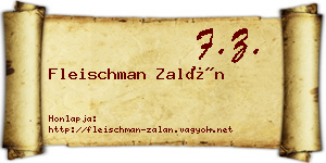 Fleischman Zalán névjegykártya